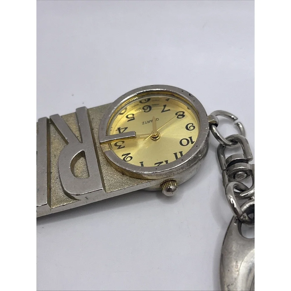 Vintage Grandma‎ Key-chain Quartz Watch Gold Tone- New Battery